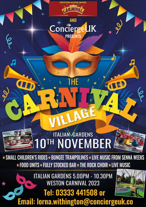 Poster advertising a carnival village